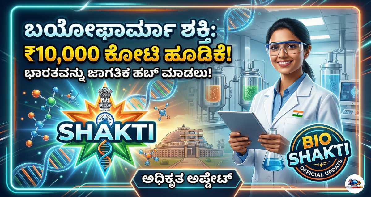 ಬಯೋಫಾರ್ಮಾ ಶಕ್ತಿ ಯೋಜನೆಯಡಿ ₹10,000 ಕೋಟಿ ಹೂಡಿಕೆ - ಭಾರತ ಜಾಗತಿಕ ಬಯೋಫಾರ್ಮಾ ಹಬ್