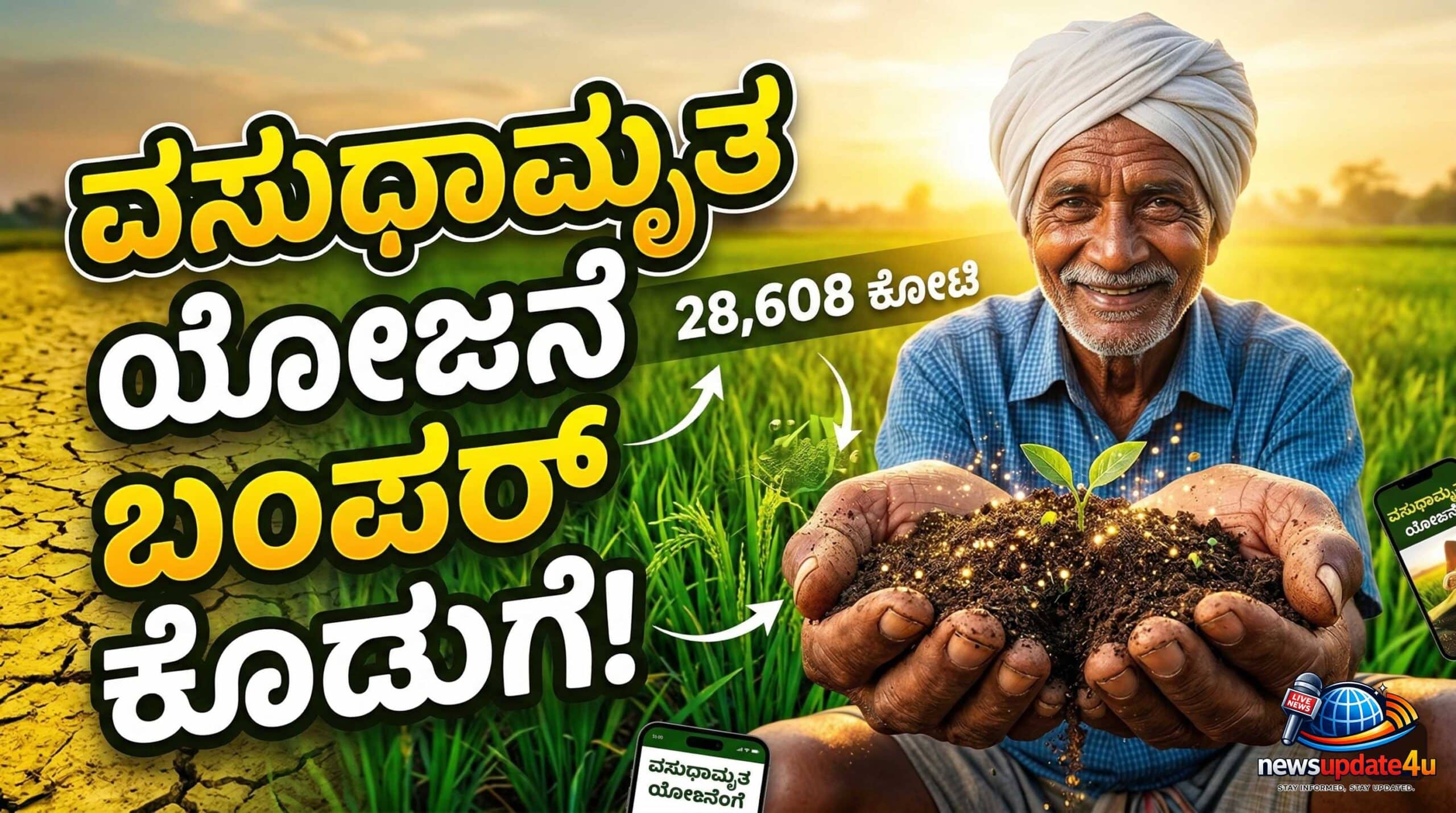 ವಸುಧಾಮೃತ ಯೋಜನೆ 2026-27 ರ ಅಡಿಯಲ್ಲಿ ಮಣ್ಣಿನ ಫಲವತ್ತತೆ ಹೆಚ್ಚಿಸಲು ರೈತರಿಗೆ ಸಿಗುವ ಬಂಪರ್ ಕೊಡುಗೆ ಮತ್ತು ಸೌಲಭ್ಯಗಳು.